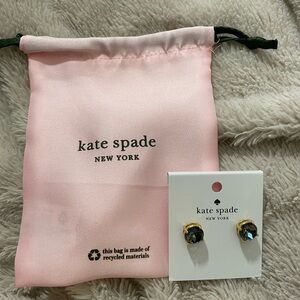 NWT Kate Spade “Black Diamond” Earrings with Pink Dust Bag